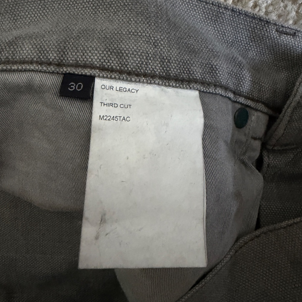 Our Legacy Third Cut Jeans - Attic Carbon Wash Canvas (Waist 30) - Picture 4 of 6